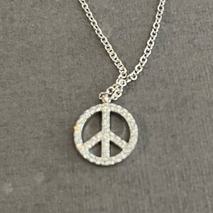 LAFONN 925 Peace Signwith Sparkling Crystals ANKLE  bracelet